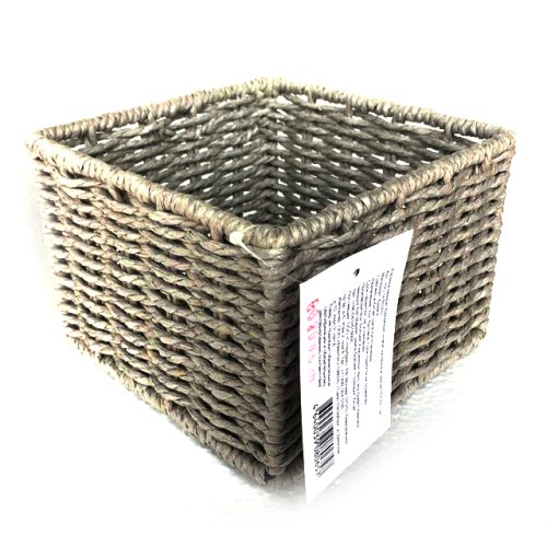 корзина для хранения на каркасе 160x160x110мм серая бумажный шпагат
