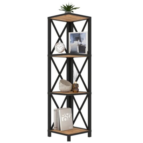 стеллаж MAKE MEBEL Лофт Слим-4 291х291х1120мм 9005 муар Дуб Вотан