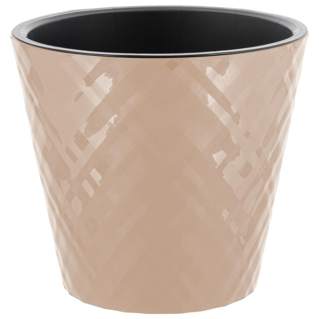 горшок для цветов InGreen Manhattan 3,3л d19см h17,3см c дренаж. вставкой молочн. шоколад