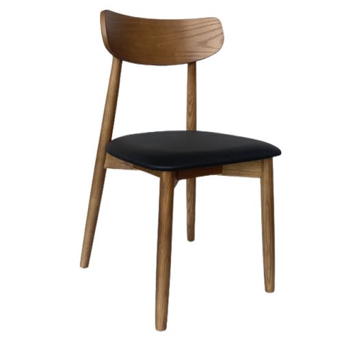 стул HONSY 460x430x840мм дерево/искусственная кожа черный/коричневый