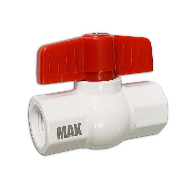 кран шаровый 1/2" ВР/ВР ABC пластик белый