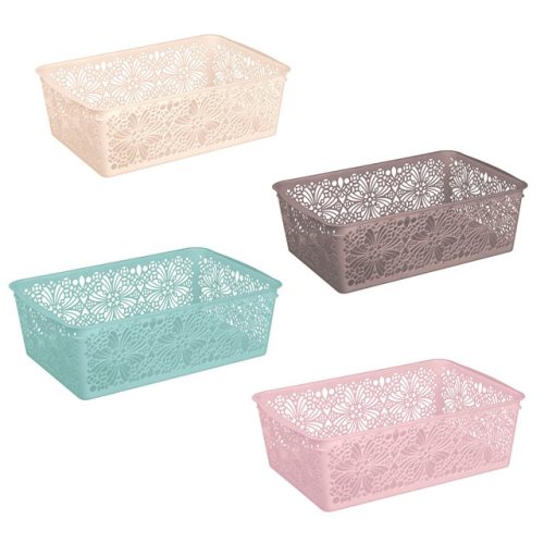 корзина БЫТПЛАСТ Эконова Floral 30х19,5х9,5см 5,5л пластик микс цвета