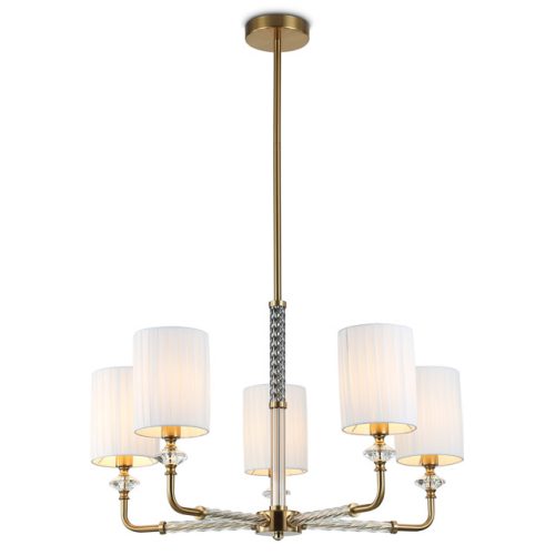 люстра потолочная AMBRELLA High Ligh E14х5 40Вт латунь/белый матовый