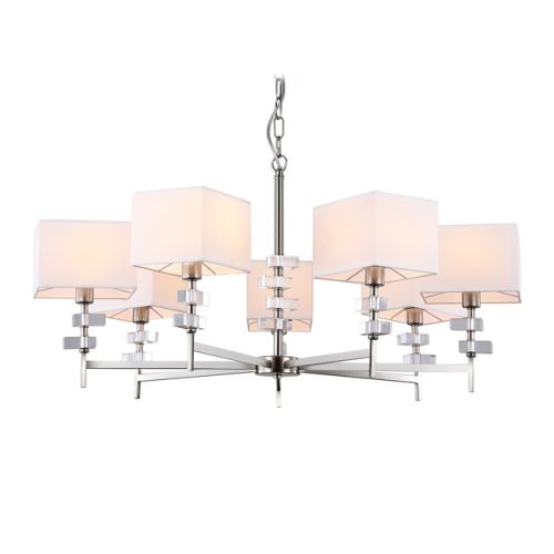 люстра подвесная AMBRELLA High Light E14х7 40Вт никель/белый