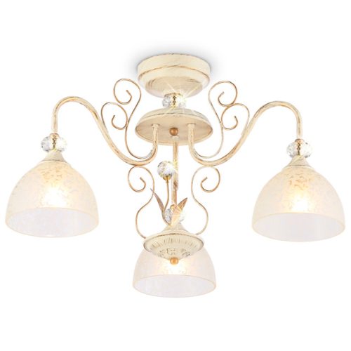 люстра потолочная AMBRELLA Traditional E27х3 40Вт бежевый/золото/белый матовый