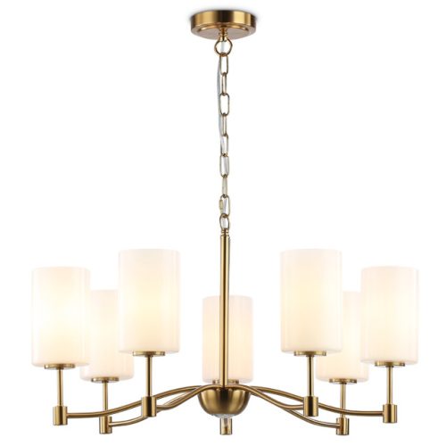 люстра подвесная AMBRELLA High Light E14 7х40Вт латунь/белый матовый