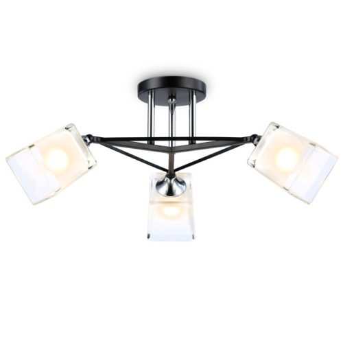 люстра потолочная AMBRELLA Traditional E27х3 40Вт черный/хром/белый матовый