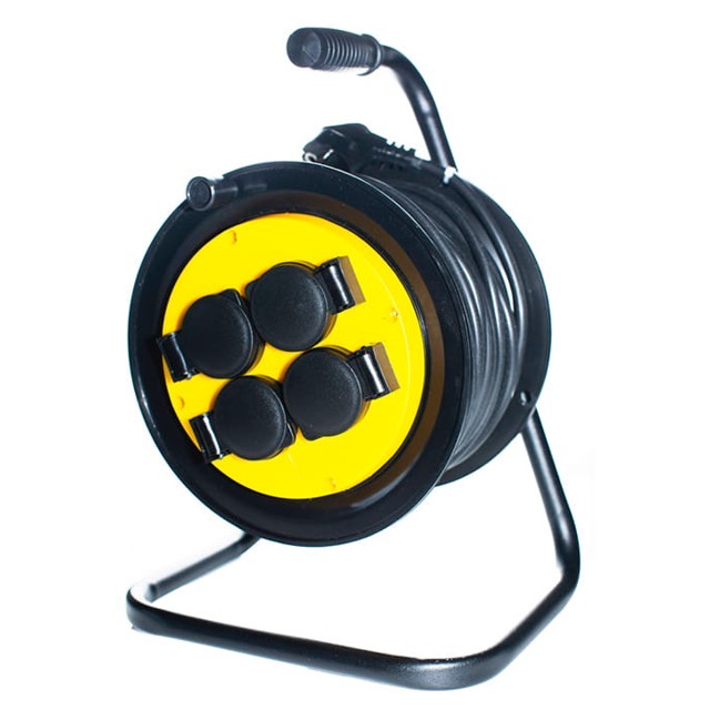 удлинитель на катушке РЕАЛЬНАЯ ЭЛЕКТРИКА 4 гнезда ПВС с/з IP44 3х1,5мм 50 м