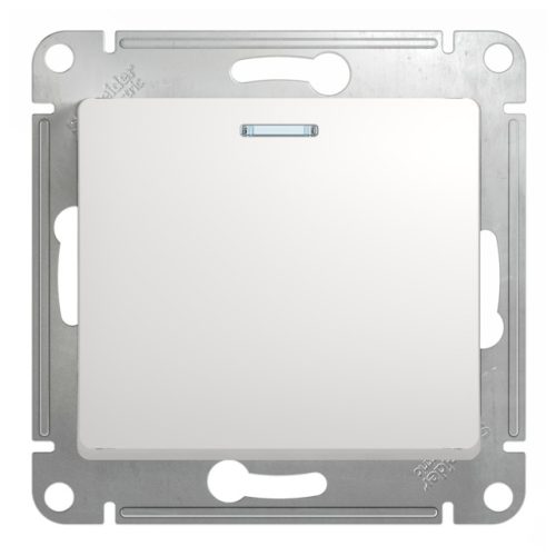 переключатель 1-клавишный SYSTEME ELECTRIC Glossa с индикацией белый