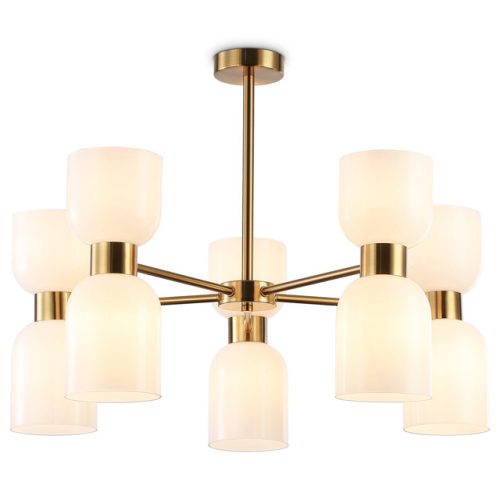 люстра потолочная AMBRELLA High Light E14 10х40Вт латунь/белый матовый