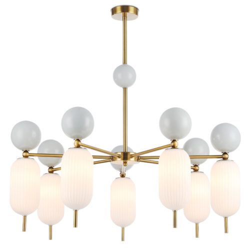 люстра потолочная AMBRELLA High Ligh G9х7 28Вт латунь/серый/белый матовый