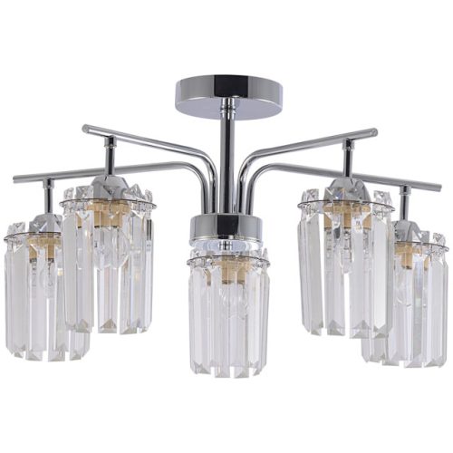 люстра потолочная SCHAFFNER Ladra E27 60Вт стекло металл хром