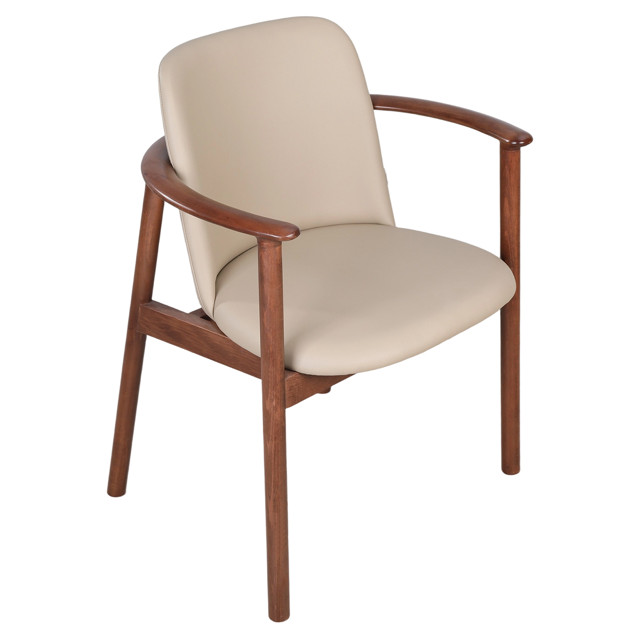 стул ROYNE 643х588х817мм дерево/искусственная кожа бежевый/коричневый