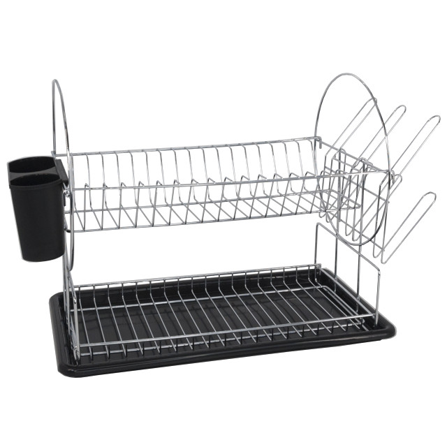 сушилка для посуды TODELIA Compact 2-х ярусная 38,5х23х31см с поддоном нерж.сталь