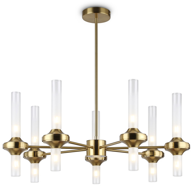 люстра потолочная AMBRELLA High Light G9 14х30Вт латунь/прозрачный