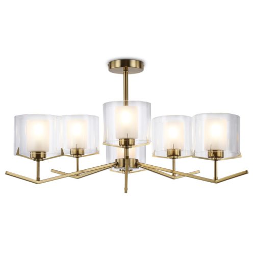 люстра потолочная AMBRELLA High Light E14 6х40Вт латунь/белый матовый