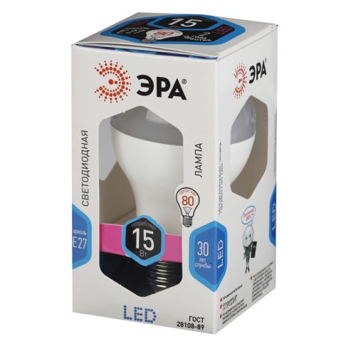 лампа светодиодная ЭРА 15Вт E27 1200Лм 4000K груша