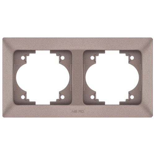рамка 2 поста NE-AD Aras горизонтальная металлик мокка