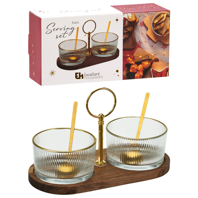 набор розеток KOOPMAN на подставке акация, стекло