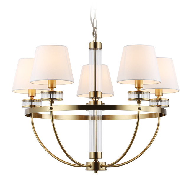 люстра подвесная AMBRELLA High Light E14х5 40Вт латунь/белый