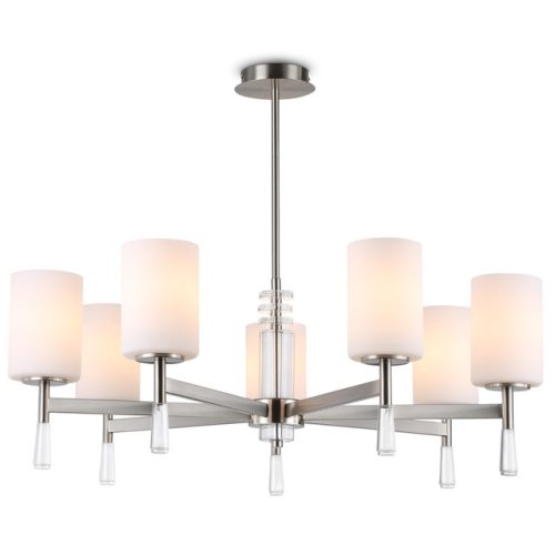 люстра потолочная AMBRELLA High Light E27 7х60Вт никель/белый матовый