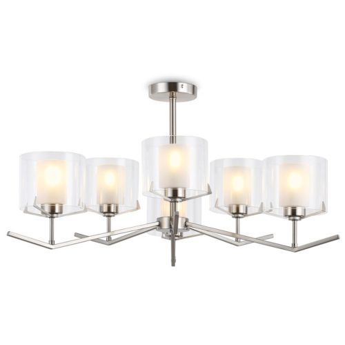 люстра потолочная AMBRELLA High Light E14 6х40Вт никель/белый матовый