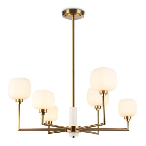 люстра потолочная AMBRELLA High Light G9х6 40Вт латунь/белый матовый