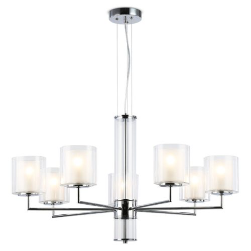 люстра подвесная AMBRELLA High Light E14 7х40Вт хром/белый матовый