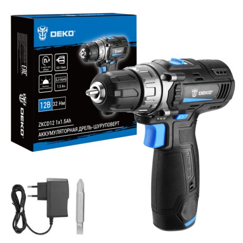 дрель-шуруповерт DEKO ZKCD12 12В Li-Ion 1,5Ач 1АКБ