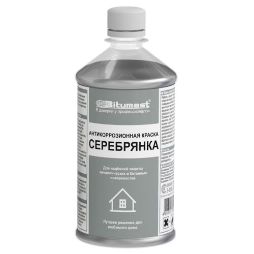 краска антикоррозионная защитная BITUMAST  Серебрянка 0,5л,  арт.4607952901070