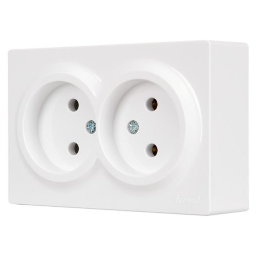 розетка 2 поста LEZARD Leto ПБТ б/з белый