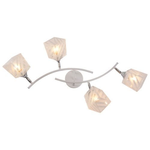 люстра потолочная SCHAFFNER Lapicero Е27 4x60Вт стекло металл белый