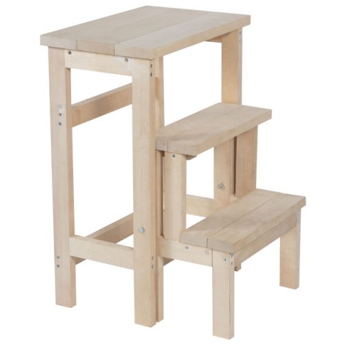 табурет-стремянка 3 ступени РЫЖИЙ КОТ 420х400х580мм светлая береза дерево/металл