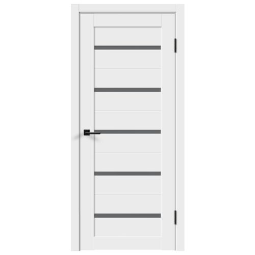 полотно дверное VELLDORIS Duplex Эмалит белый стекло Мателюкс графит 200х80см ПВХ