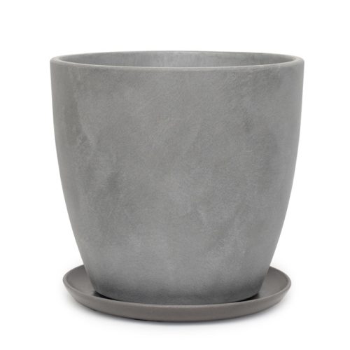 горшок с поддоном Замша 4л бетон серый бутон