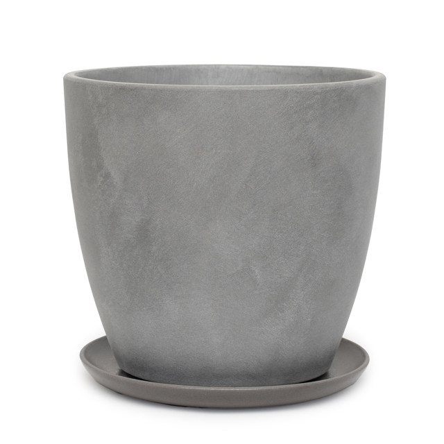 горшок с поддоном Замша 4л бетон серый бутон
