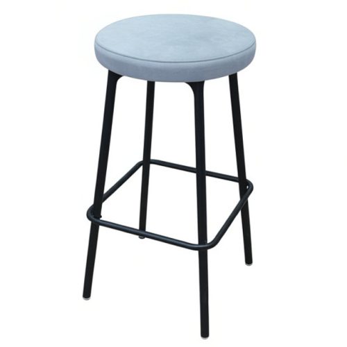 табурет барный поворотный ЛАДЬЯ КОМФОРТ 370х370х790мм светло-серый/черный муар ткань/металл