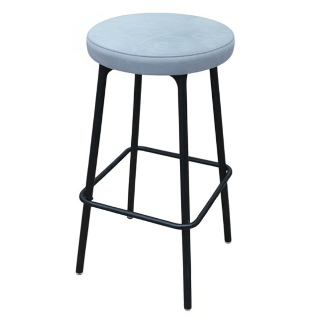 табурет барный поворотный ЛАДЬЯ КОМФОРТ 370х370х790мм светло-серый/черный муар ткань/металл