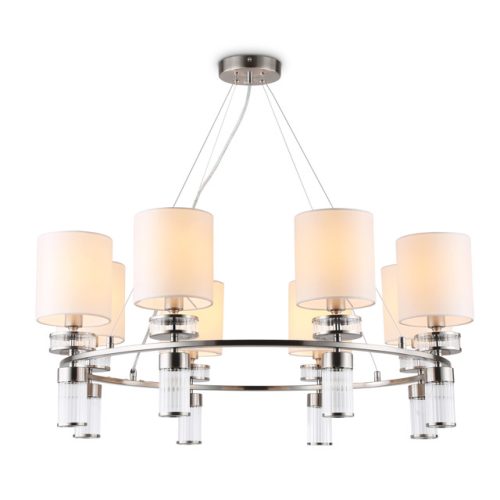 люстра подвесная AMBRELLA High Light E14х8 40Вт никель/белый