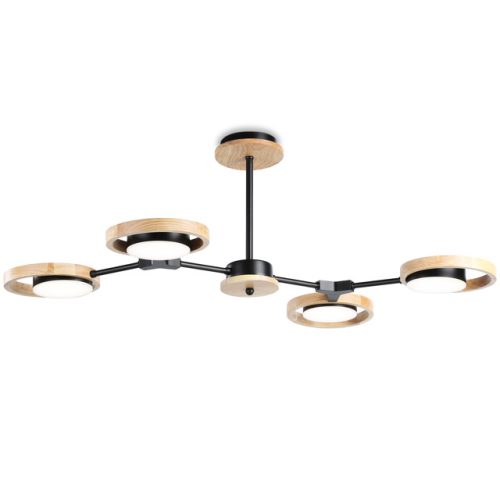 люстра потолочная светодиодная AMBRELLA Comfort LED 3000K/4200K/6400K 28Вт черный/светлое дерево