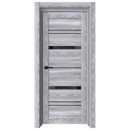 полотно дверное Х32 Ривьера грей стекло черное 200х80см