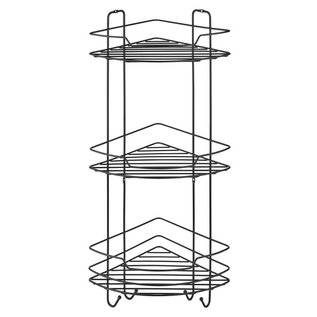 полка угловая 3-х ярусная ЧМЗ Лофт 22,2х22,2х63,8см черная