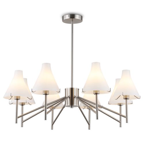 люстра потолочная AMBRELLA High Light E14х8 40Вт никель/белый матовый