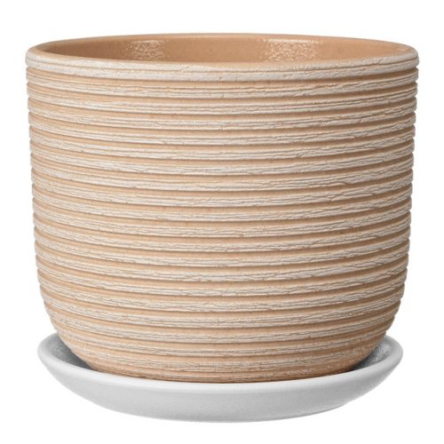 горшок керамический с поддоном лоза бежевый бук 0,8 л