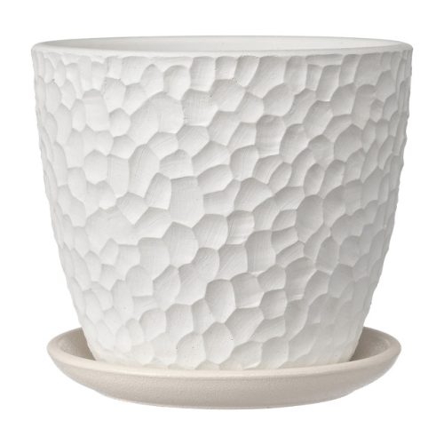 горшок бетонный с поддоном Манго 8л d25см h23см бутон