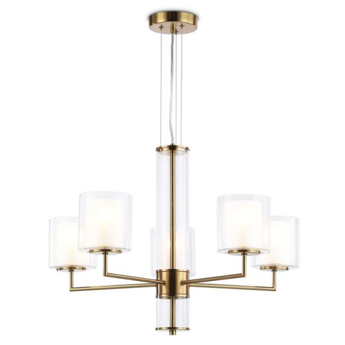 люстра подвесная AMBRELLA High Light E14 5х40Вт латунь/белый матовый