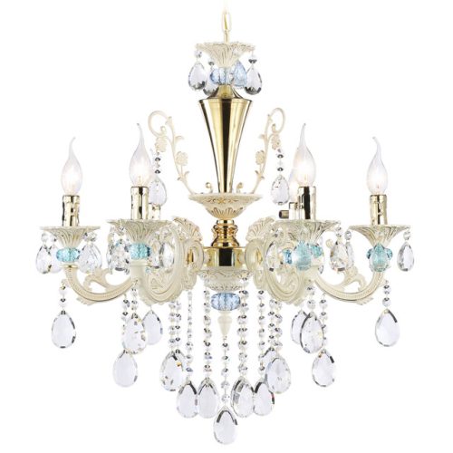 люстра подвесная AMBRELLA Traditional E14х6 40Вт золото/белый/голубой