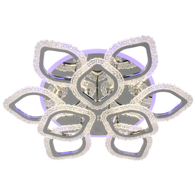 люстра потолочная светодиодная SCHAFFNER Ruido 126Вт+30Вт пластик металл хром