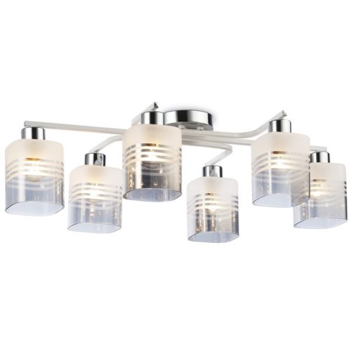 люстра потолочная AMBRELLA Traditional E27х6 60Вт белый/хром/дымчатый/белый матовый