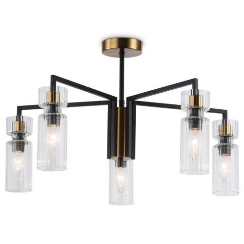 люстра потолочная AMBRELLA High Light E14 5х40Вт черный/латунь/прозрачный